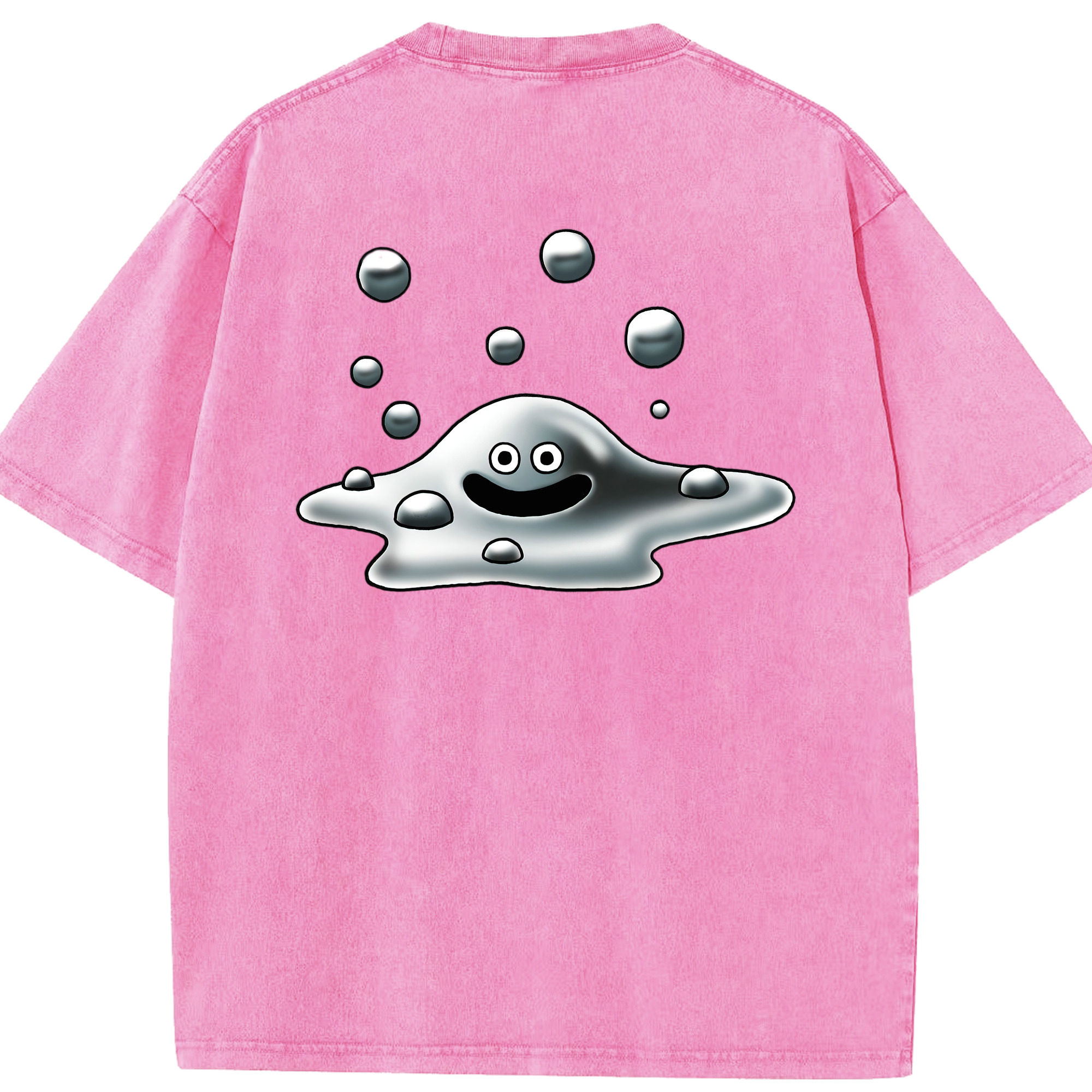 （画像用） ドラゴンクエスト Doragon Kuesuto Dragon Quest 綿100% ヴィンテージ風 半袖Tシャツ（背面プリント）